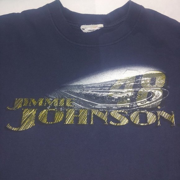 NASCAR Jimmie Johnson #48 Mens L T Shirt Blue Making It Happen Racing Team Lowes - Picture 4 of 6